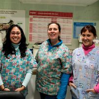 Clínica Veterinaria Las Nieves equipo de trabajo en la sala de ventas